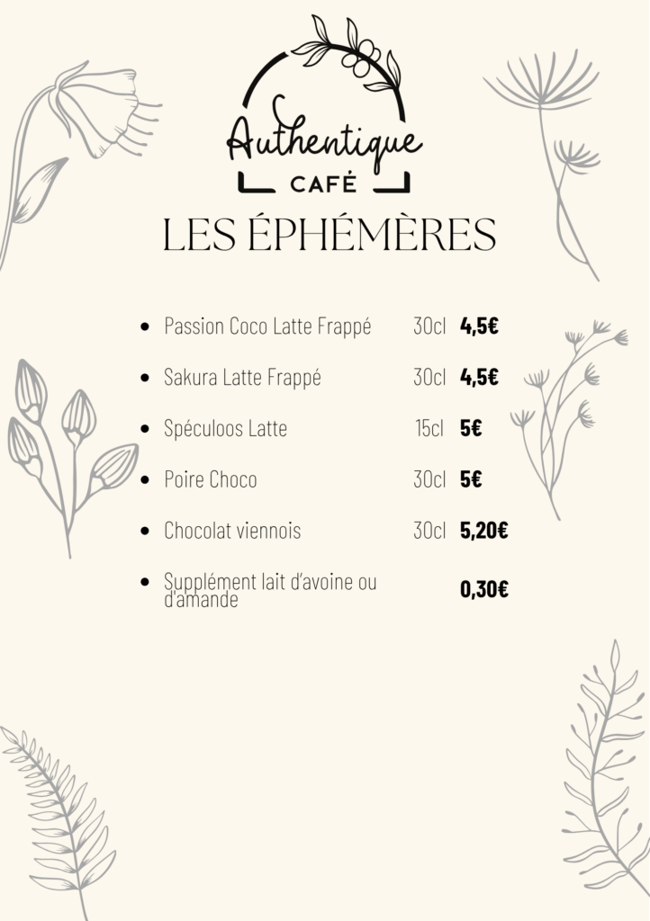 authentique café ephémère