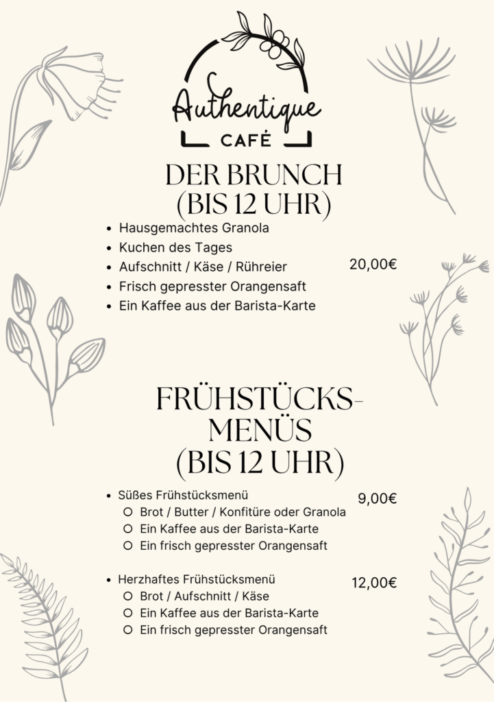authentique café formules de 2