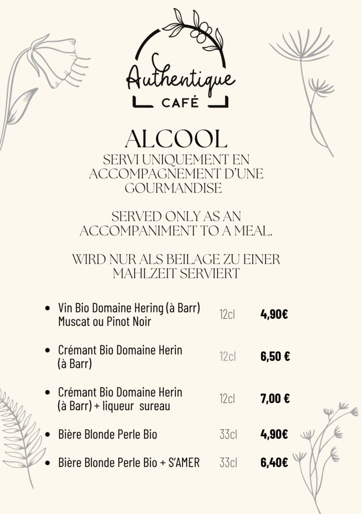 authentique café jus et alcool