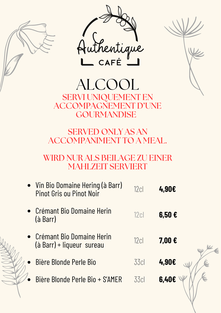 authentique café jus et alcool